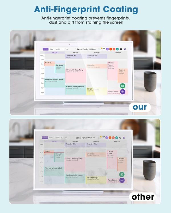 2 Pcs Tempered Glass Screen Protector for Skylight Calendar 15 Inch - High strength 9H Hardness Tempered Glass - HD Clear, Anti-Scratch - Image 4