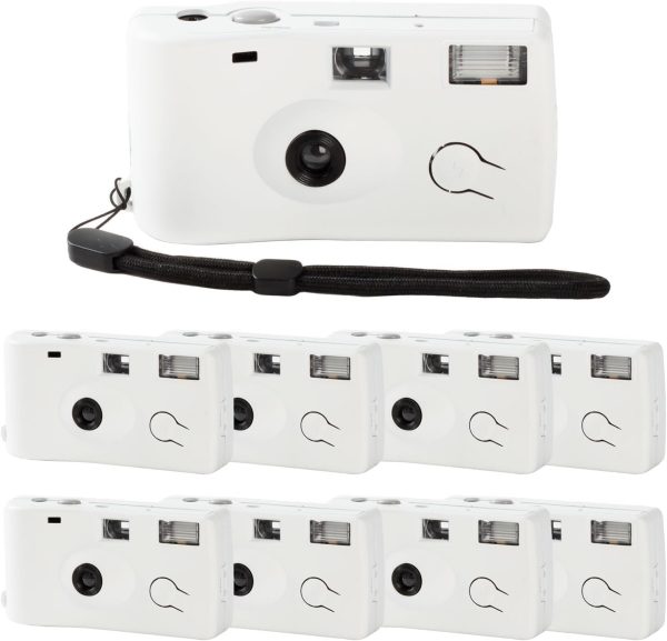 8 Pack of Disposable Cameras for Wedding Bulk Single Use Flash 35mm 17 Film 200 ISO Film Camera for Birthday Concert Travel Anniversary Party Supplies