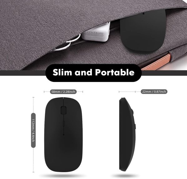 Bluetooth Mouse,Rechargeable Wireless Mouse for MacBook Pro/MacBook Air/Laptop/PC/Mac/iPad pro/Computer,Bluetooth 5.2 + 3.0 +2.4G USB Receiver - Image 4