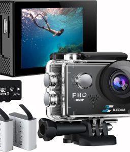 WiFi Sports Camera 4xZoom Action Camera 40m/131ft Underwater Waterproof with 2 X1050 mAh Batteries and Multi-Function (A7pro)