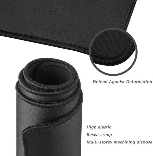 XXL Professional Large Mouse Pad & Computer Game Mouse Mat (35.4x15.7x0.12IN, 90x40 Black) - Image 3