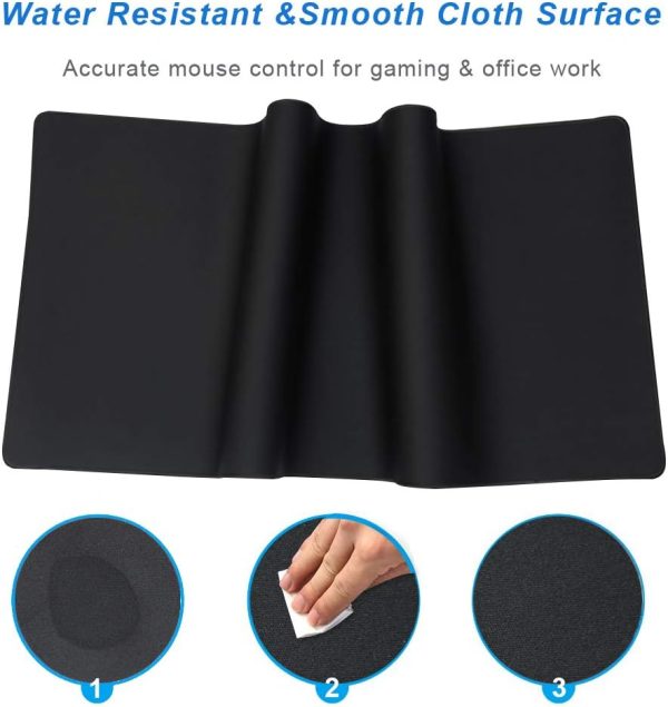 XXL Professional Large Mouse Pad & Computer Game Mouse Mat (35.4x15.7x0.12IN, 90x40 Black) - Image 4