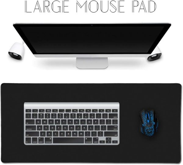 XXL Professional Large Mouse Pad & Computer Game Mouse Mat (35.4x15.7x0.12IN, 90x40 Black) - Image 7